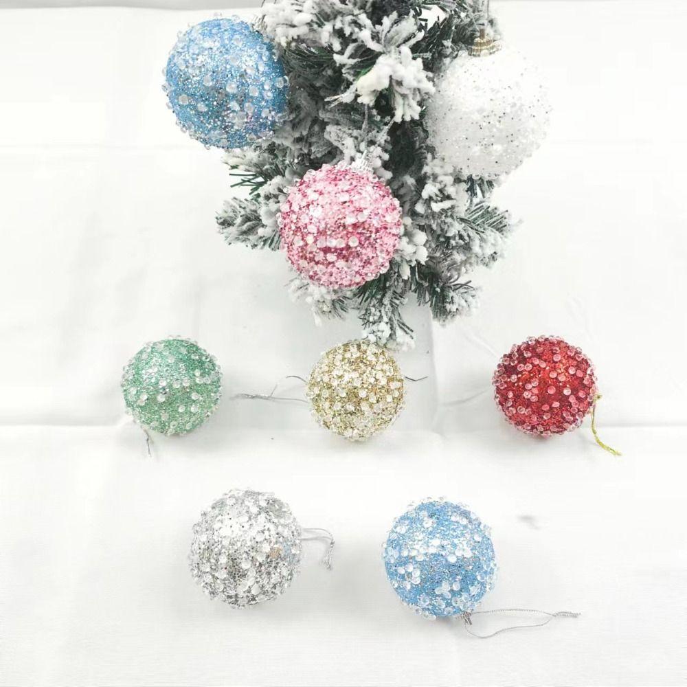 16pcs Foam Christmas Hanging Balls Set Sparkling Merry Christmas Decor Home Decoration