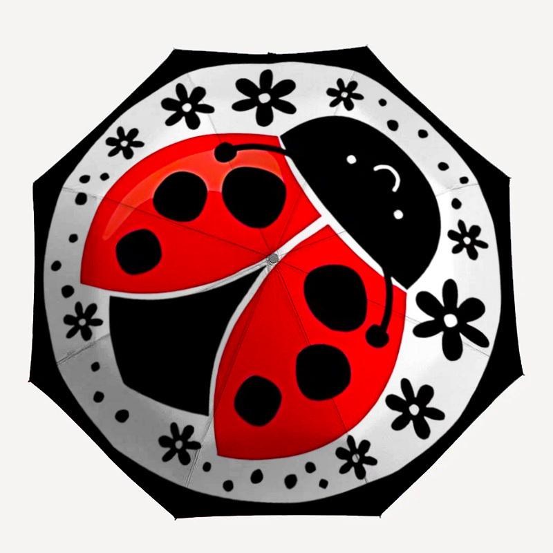 1pc Ladybug, Insect Automatic Open/Close Umbrella with Windproof, 8-Rib Sturdy Canopy, Durable Ribs, Ideal for Gifts yy251117015