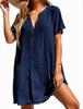 European and American Women's Clothing Independent Station Summer Casual V-neck Shirt Dress Beach Skirt