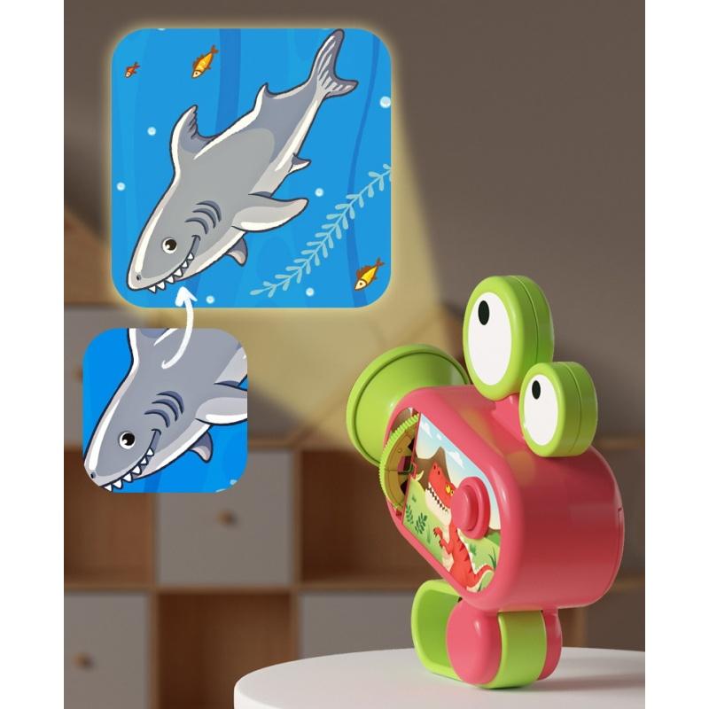 1 Set Baby Früherziehung Puzzle Projektor Taschenlampe Spielzeug Kinder Handheld Projektions-Taschenlampe Leuchtende Spielzeuge Mit 96 Mustern