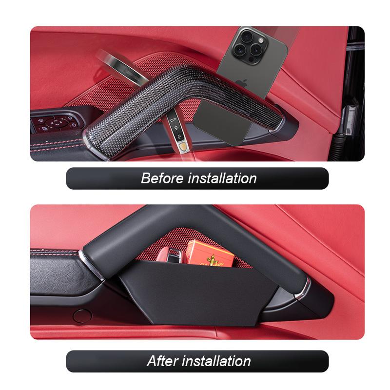 For Porsche Cayenne Macan Car Door Handle Storage Box Front Rear Door Organizer Keys Phone Holder LHD Auto Interior Accessories