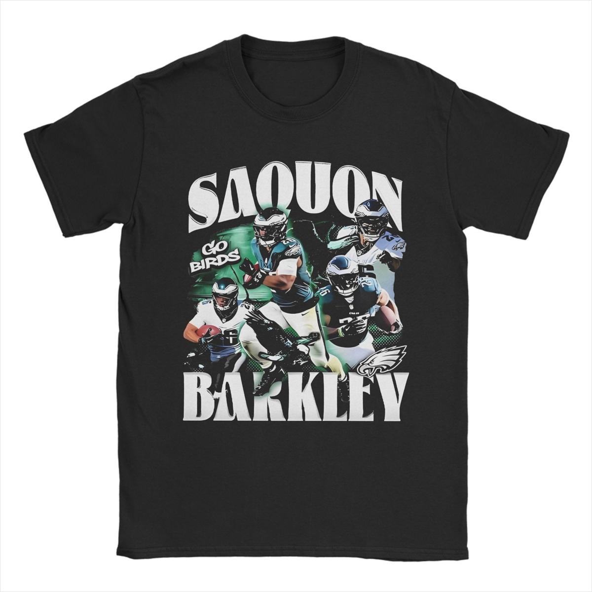 Мужская футболка Saquon Barkley Fly The Reverse Hurdle 100% Хлопок Смешная футболка Регби Орлиные футболки Одежда с коротким рукавом Большой размер 4XL