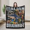 Bombardiro Crocodilo Anime Flannel Blanket Italian Meme Brainrot Custom Throw Blankets for Home 125*100cm Plush Thin Quilt