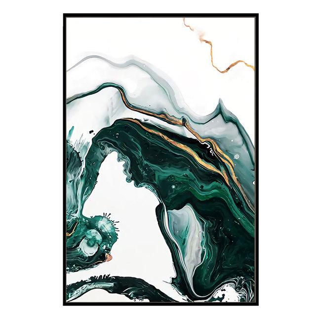 

Абстрактная картина «Зеленая река» на холсте, линии из золотой фольги, постеры и принты для гостиной, спальни, домашний декор, настенный художественный постер 21cm×30cm NoFrame