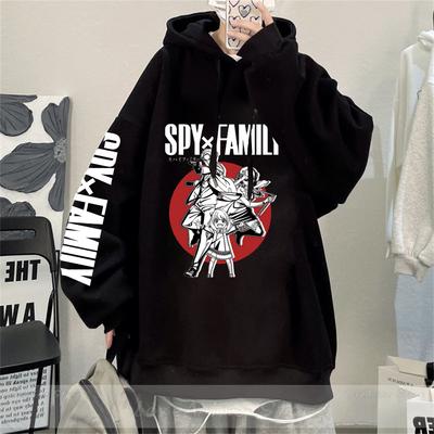 Hot Anime Hoodie Spy X Family Overside Hoodies Anya Forger Printed Pullovers Tops Long Sleeves Hip Hop Men Women Streetwear