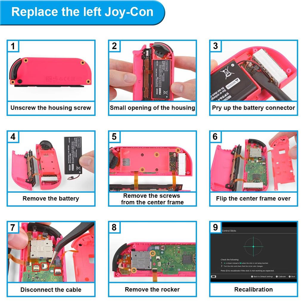 ZHUROUPU Hall Effect Joystick Replacement for Switch Compatible with Switch 3D Driftless Analog Joystick for Nintendo Joystick Thumb Stick Replacement