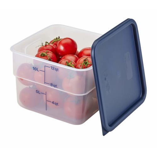 CAMBRO Square Food Container, 12SFSPP, Translucent Polypropylene, Made In the USA, AHC385
