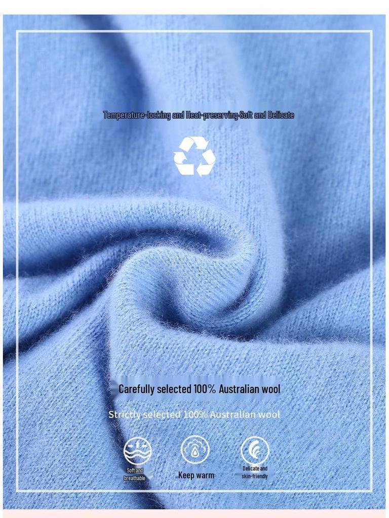 Children's 100% Pure Wool High Turtleneck Sweater - Autumn & Winter Pullover for Boys and Girls