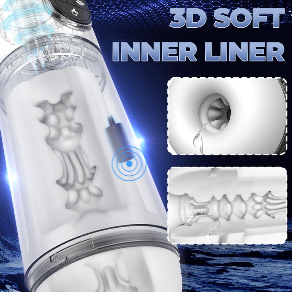 Automatické mužské masturbátory Sexuální hračka 9 Vibration 9 Sací Kouření Masturbátor Vakuová pumpa IPX6 Sexuální hračky pro muže