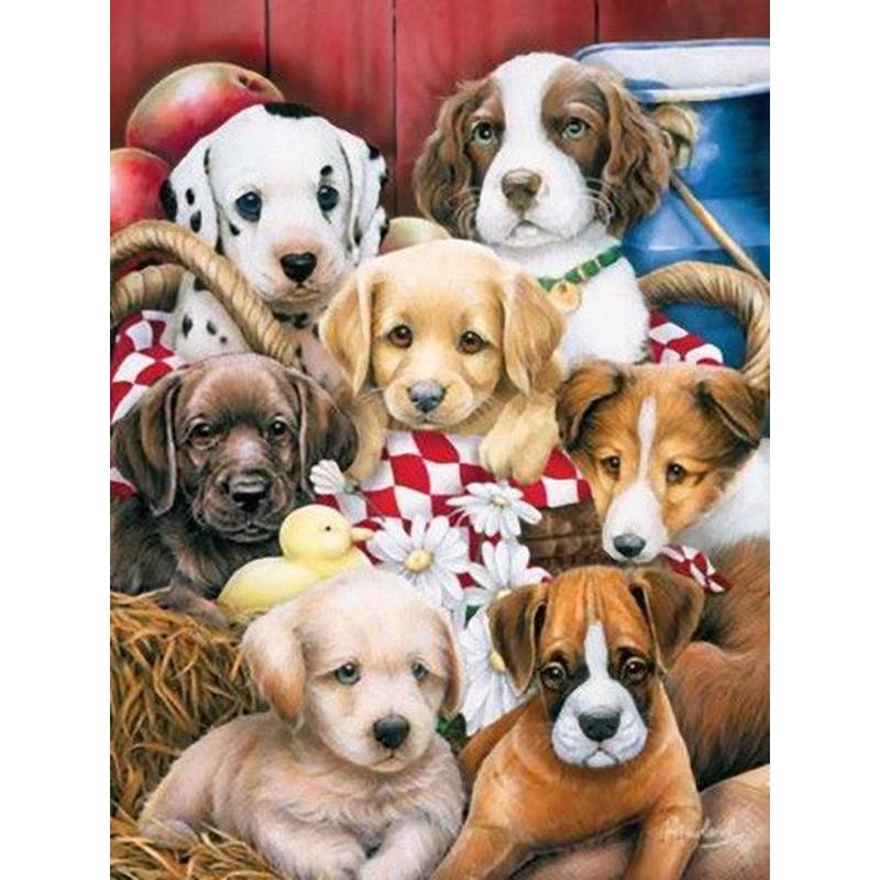 5D DIY Diamond Painting Full  Round Resin Diamond Embroidery Dog Animal Picture Of Rhinestones Diamond Mosaic Home Decor