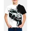 Boys T-Shirt Short Sleeve Stylish Car Racing Graphic Summer Casual Streetwear Children's Clothes