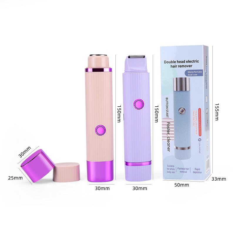 Enhanced Dual-Blade Women's Electric Shaver for Wet & Dry Use - Perfect for Underarms, Legs, and Intimate Areas