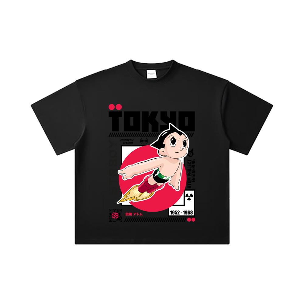 260 GSM Double Yarn 32 Count 100% Cotton Astro Boy V2 Print Unisex Heavy Cotton T Shirt