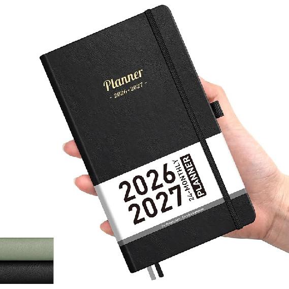 AHGXG Pocket Calendar 2026-2027 for Purse, Monthly Small Planner 2026-2027, Mini Size 3.9  x 6.7 , 2 Year Monthly Planner (Jan 2026 - Dec 2027), чёрный