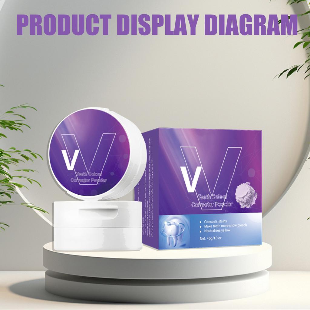 For Teeth Whitening Teeth Whitening Kits Teeth Color Corrector Toothpaste Teeth Stain Remover Color Corrector Purple Tooth Powder Teeth Whitener