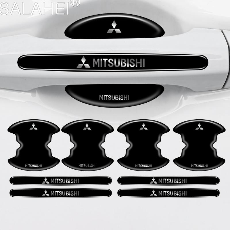ydzh7 8pcs Car Door Handle Bowl Sticker Anti-collision Protection Strips Decals for Mitsubishi ASX Chaveiro Lancer Outlander Pajero EX