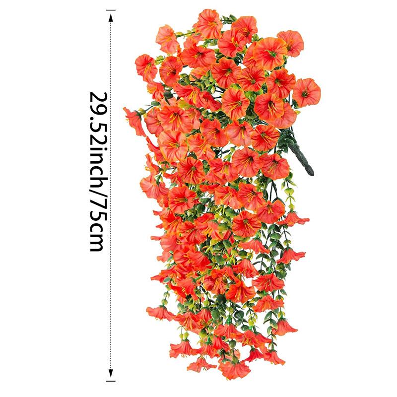 1pc UV-Resistant Artificial Morning Glory Eucalyptus Hanging Decor - Perfect for Home Garden Weddings Versatile Outdoor Decor