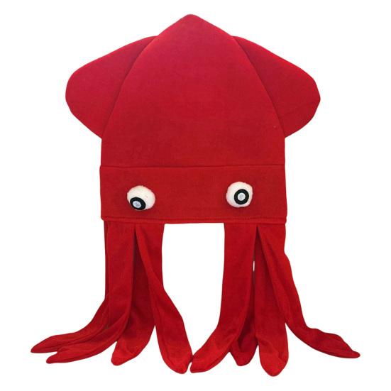 Unique Festival Party Gift Funny Octopus Hat with Tentacles, Creative Plush Cap for Cosplay Comic Exhibition Costume Gear and Photography, Novelty