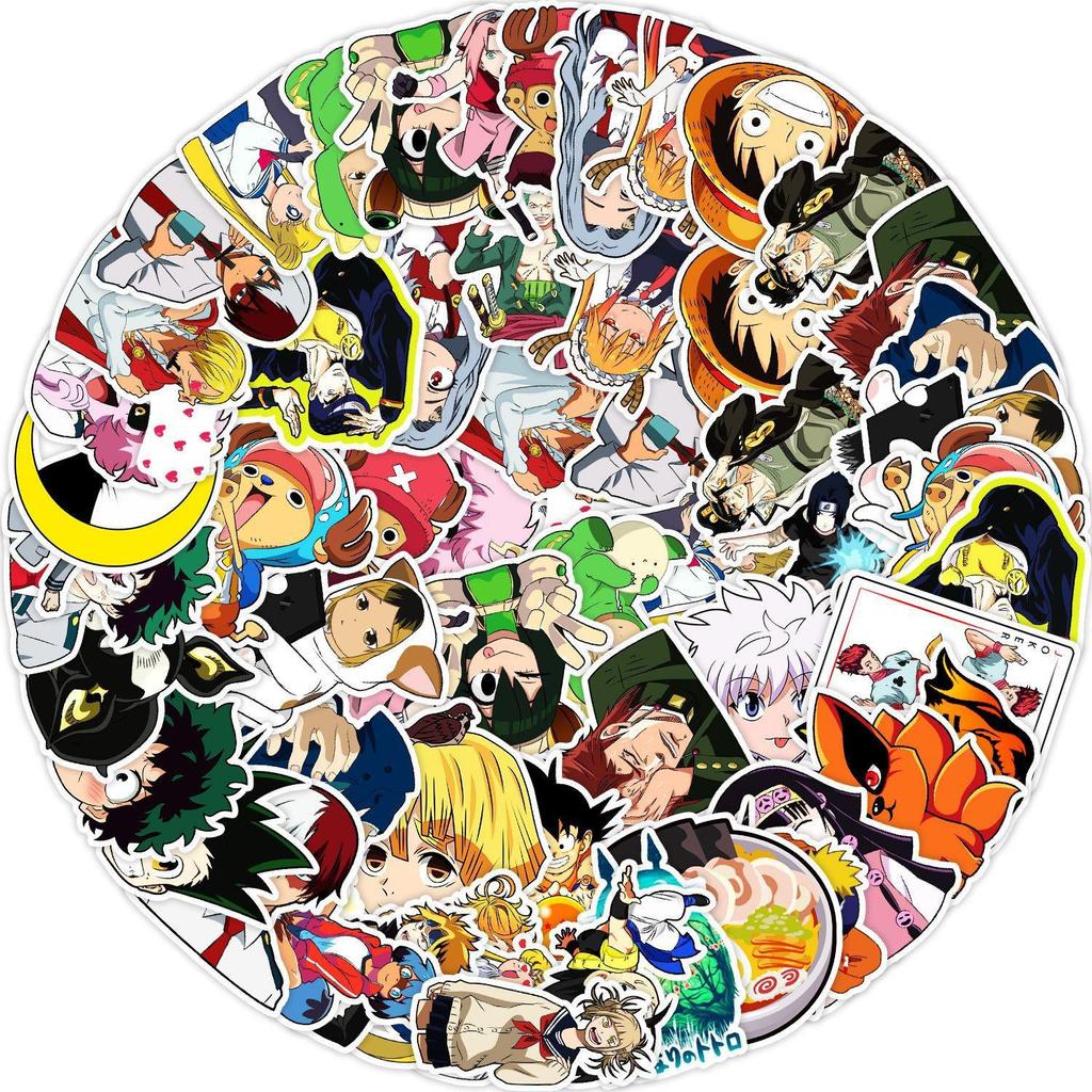 Dragon Ball & One Piece Waterproof Graffiti Stickers - 50/100 Pack for Phone, Fridge, Luggage, Notebook & Journal Decoration