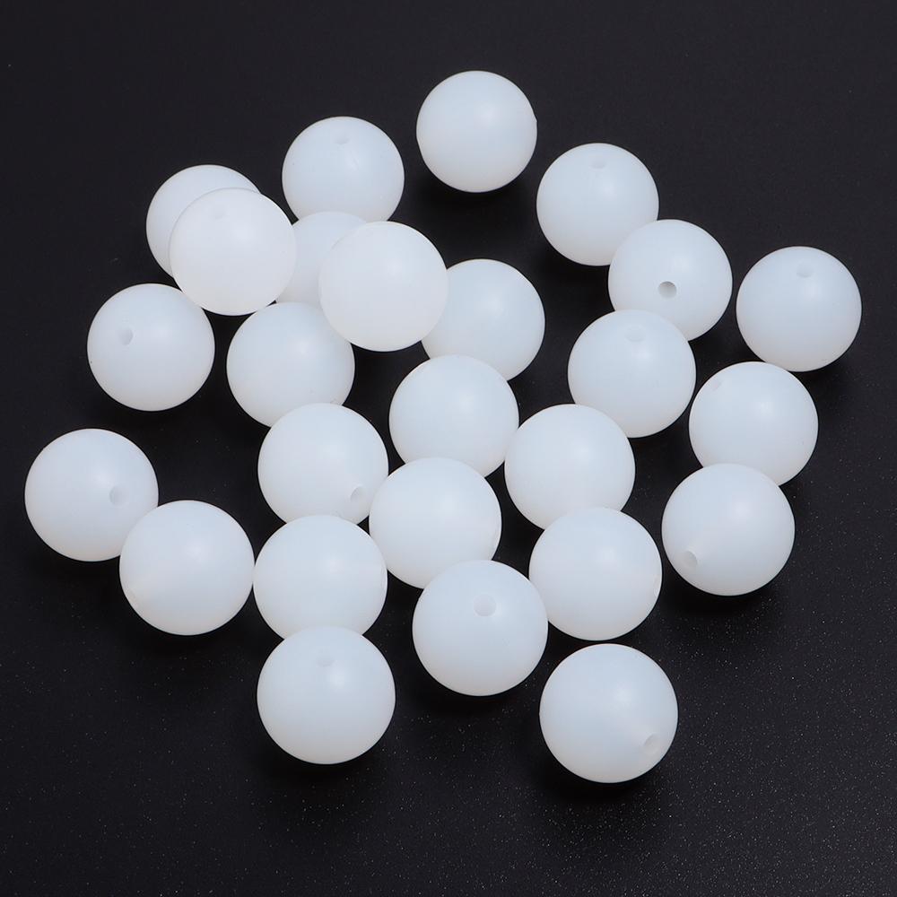 20pcs/Lot 12 15mm Candy Color Round Acrylic Imitation Silicone Beads Round Spacer Loose Bead for DIY Jewelry Making Accessories