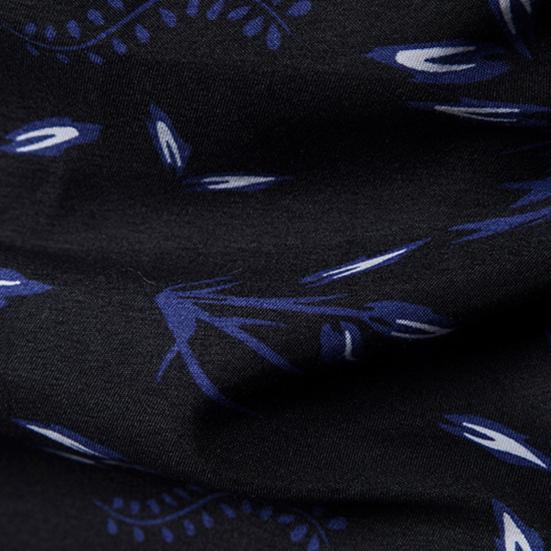 Men Shirt Leaf Print Single-breasted Streetwear Slim-fitting Buttoned Shirt for Spring Summer Autumn Winter
