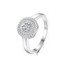 Round Pavé 0.5ct Moissanite Engagement Ring for Women in S925 Sterling Silver
