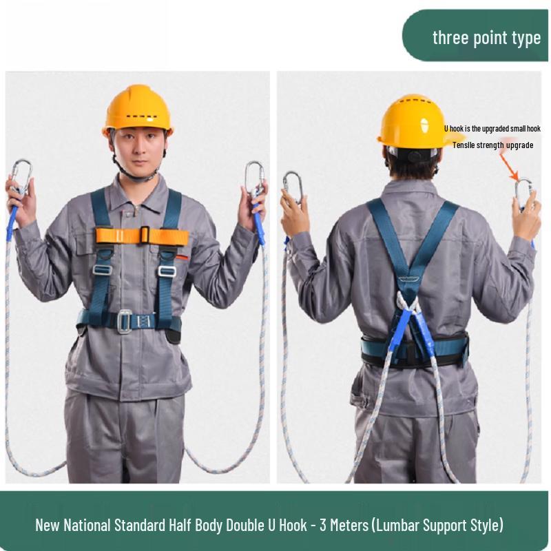 OLOMM Five-Point Fall Protection Harness with Waist Pad