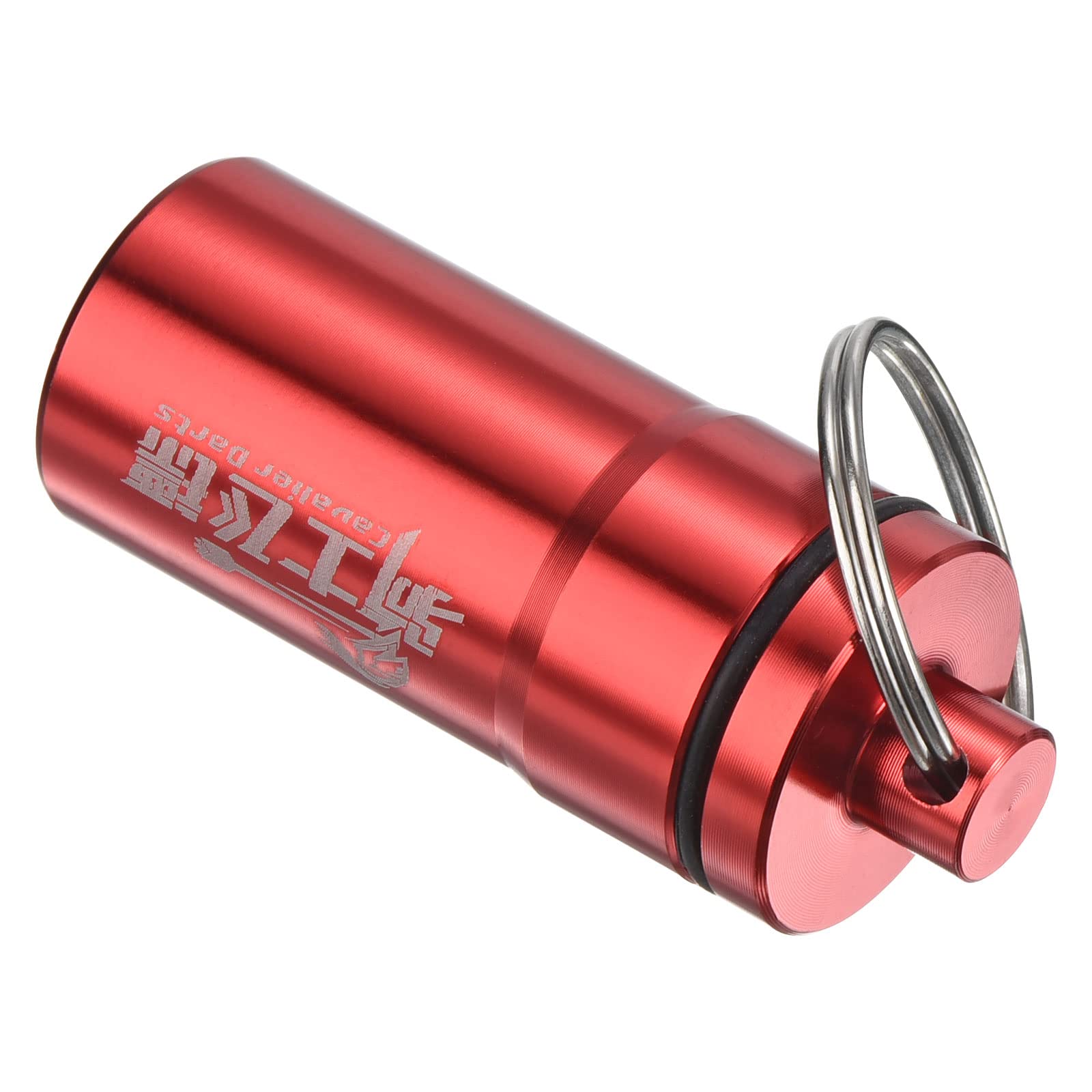 

PATIKIL portable darts accessory storage box aluminum soft tip storage case holder with keychain darts flight protector O-ring red