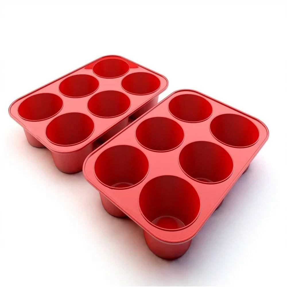 1/2pcs Silicone Jumbo Muffin Pan 6 Cup Giant Silicone Cupcake Pan/Cup Deep Popover Pan Large Muffin Pans Baking Cheesecake Bites