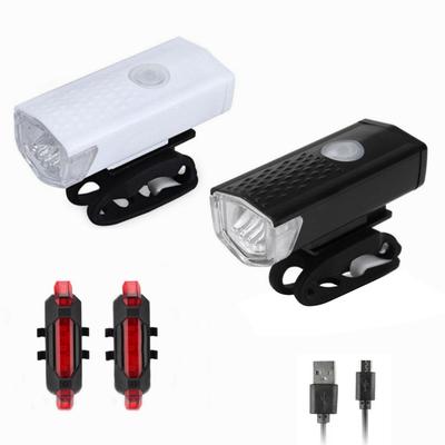 Bicycle Light Headlight Front Light with Taillight Flashlight LED Rechargeable Torch Cycling MTB Mountain High Beam Accessories