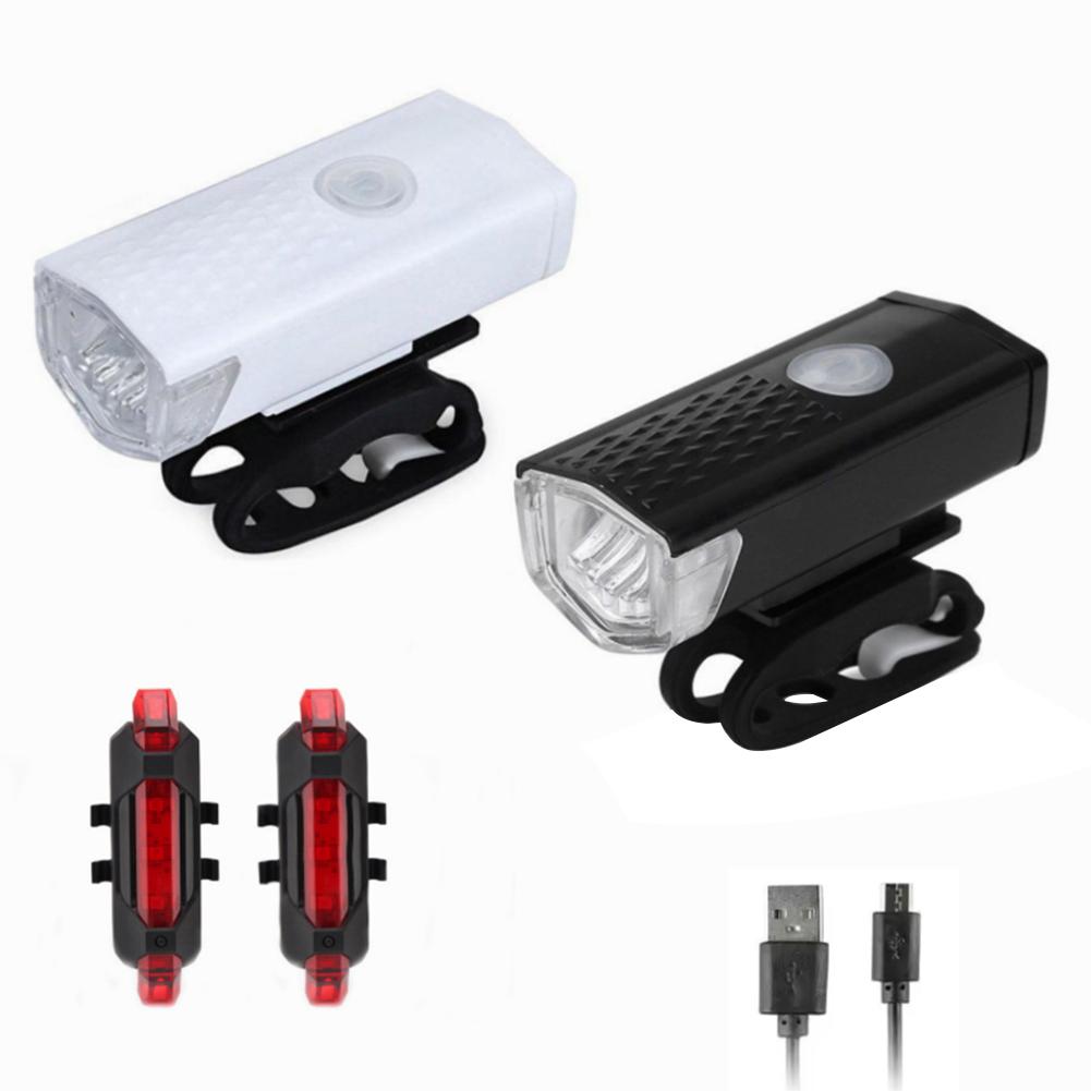 Bike Light Set Bicycle Headlight Taillight USB Rechargeable Bicycle Front & Rear Light Kit MTB Bike Flashlight Cycling Lamp