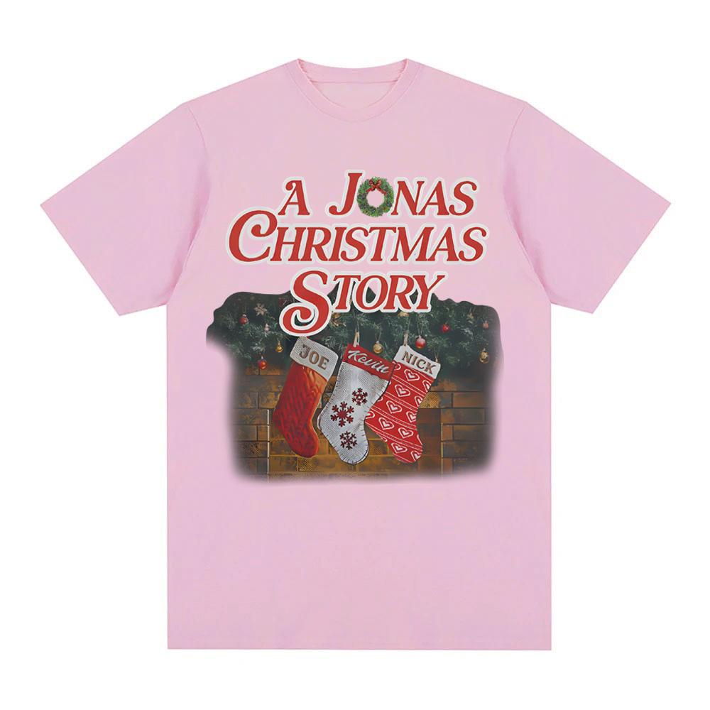 Ein Jonas Weihnachtsgeschichte T-Shirt 2025 Jonas Bands Gleicher Stil T-Shirt Harajuku Hohe Qualität 100% Baumwolle Weihnachtsfeiertags Kostüme