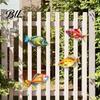 Outdoor Waterproof Wall Hanging 4 Pcs Wooden Fish Beach Decor Nautical Coastal Sculpture Ocean Tropical Garden Fence Art for Lake House Bathroom Patio