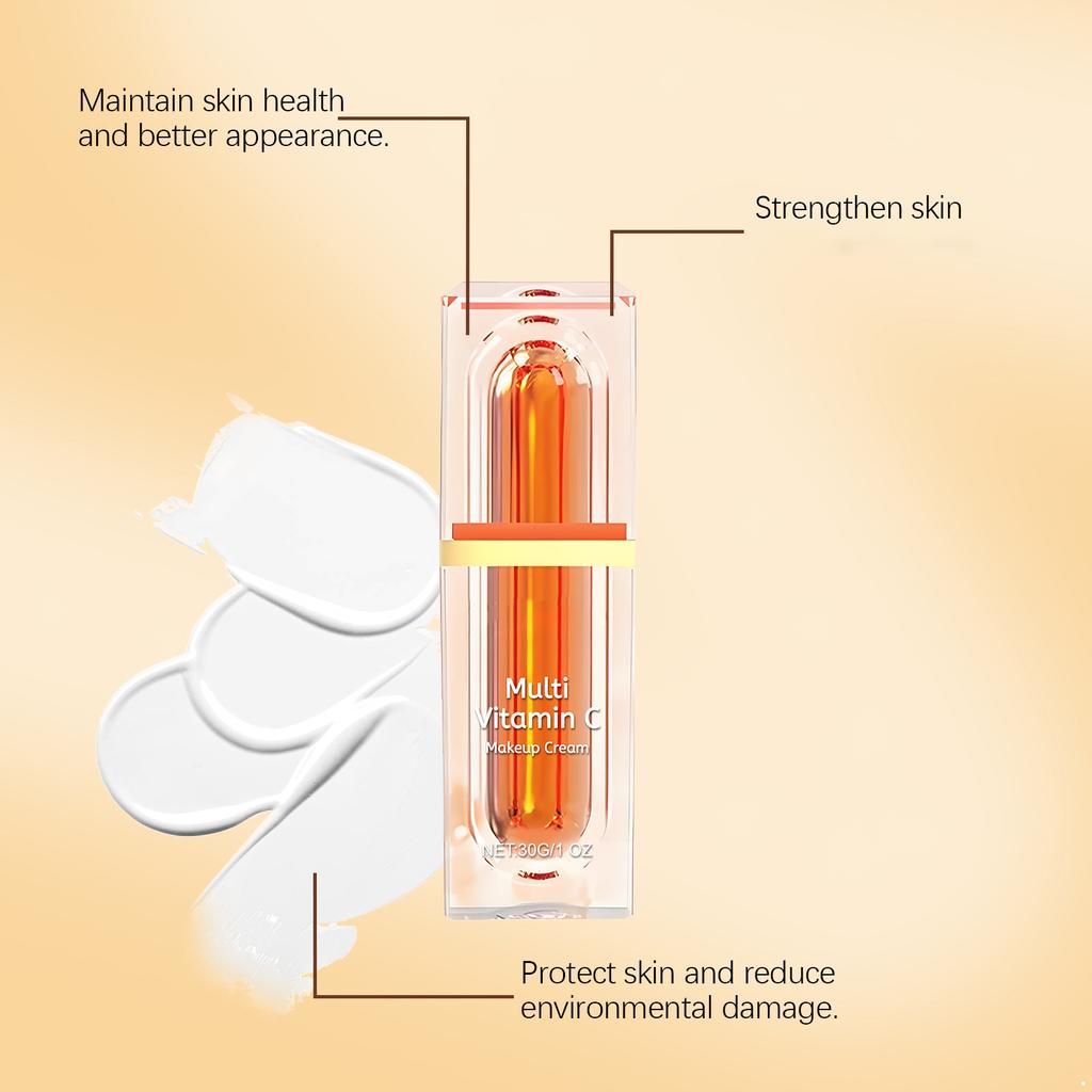 Mulheres Meninas Textura Suave Hidratante Longa Duração Hidratante Vitamina C Tom Acima Creme de Maquilhagem Natural para Cuidados Faciais