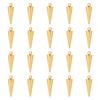 20Pcs 304 Stainless Steel Pendants Spike/Cone Golden 18x5mm Hole: 2mm