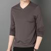 Men's Slim Fit Long-Sleeve V-Neck T-Shirt for Spring & Autumn