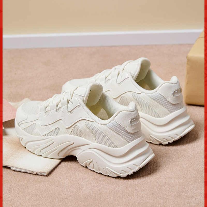 Anta Thick Sole Retro Non-Slip Breathable Low-Top Casual Shoes Women Sneaker White Gray 122338884-1