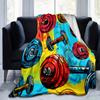 1pc. Colorful Gym Equipment Print Blanket - Perfect for Home Office Outdoor Gift Suitable All Seasonsz041732