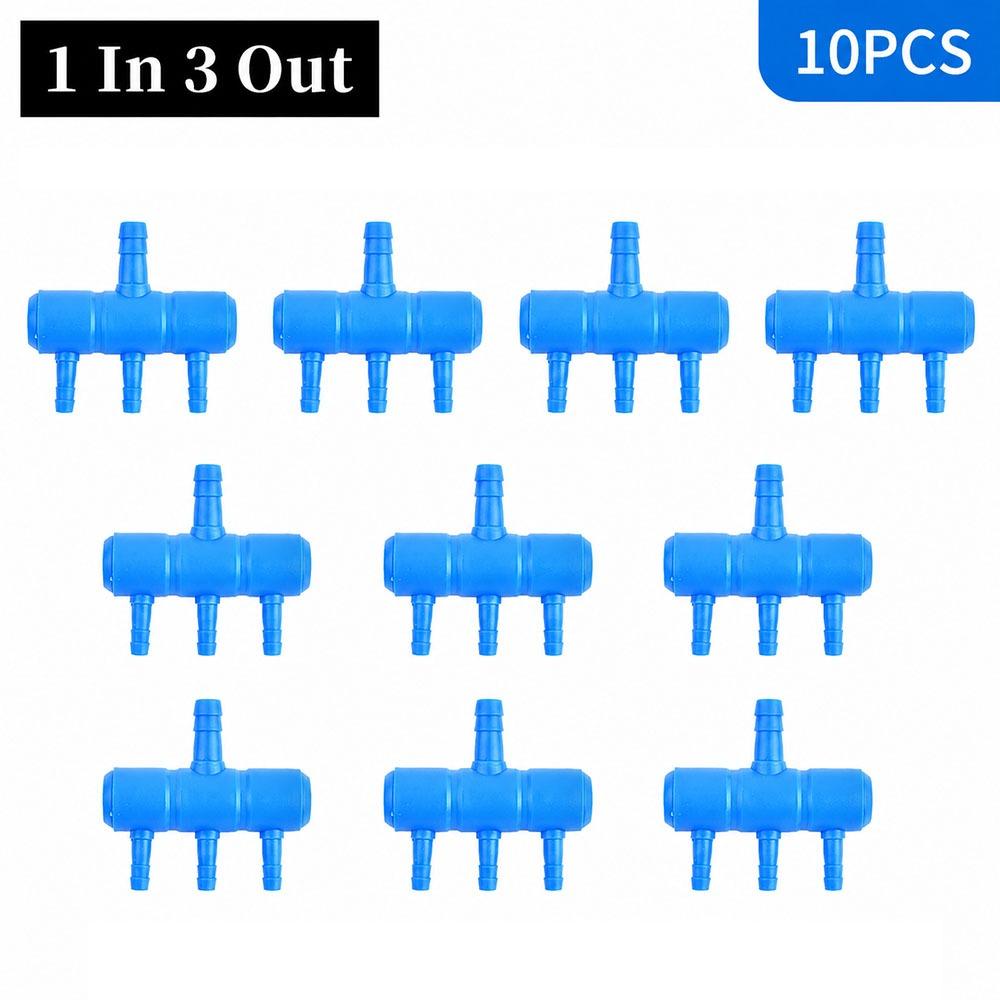 10Pcs Plastic Aquarium Air Splitter 4/5/8mm Oxygen Gas Diverter  for Fish Tank Air Pump Oxygenation