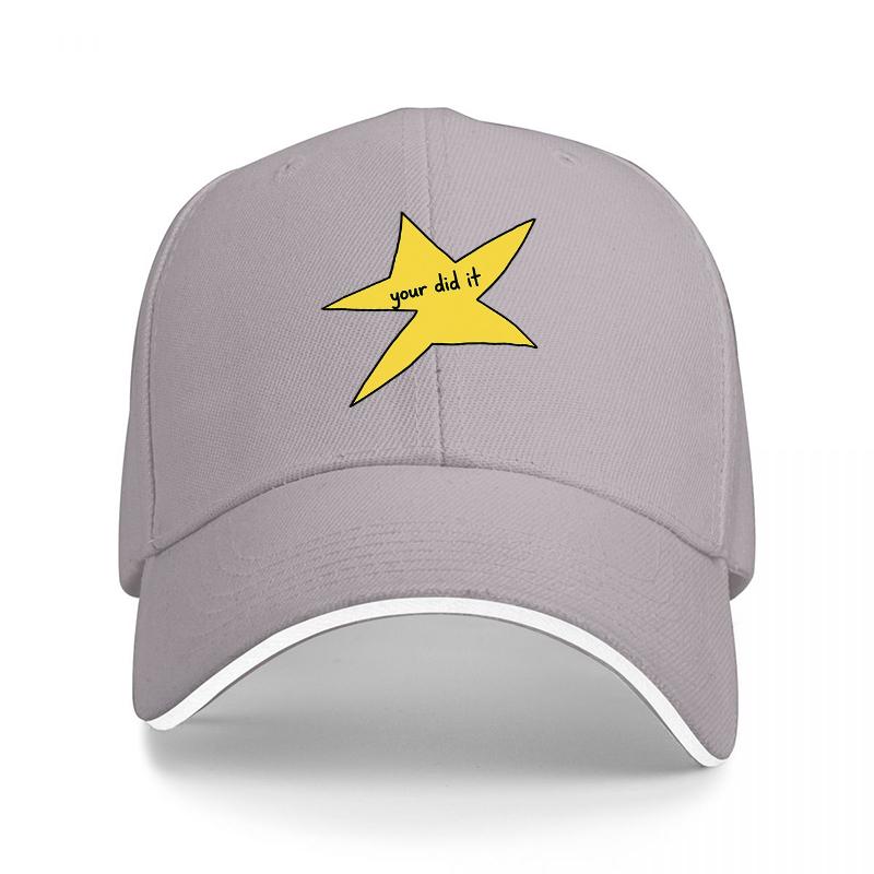 Your Did It Star Logo Black Baseball Cap with Yellow Embroidered Design for Everyday Wear and Fashion StateUnisext