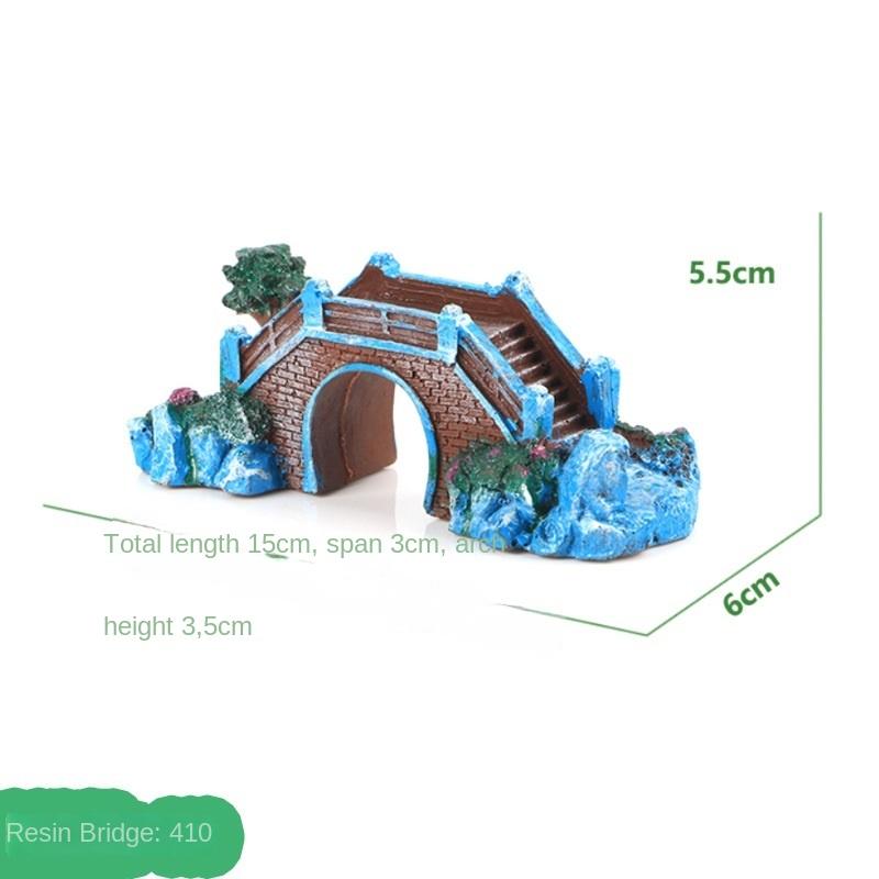 

Аквариум ландшафтный дизайн смола настольный орнамент рокарий аквариум декоративный камень дом небольшой мостик водная трава новый китайскийретро
