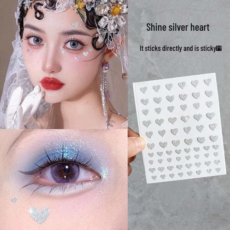 

Святкові наклейки для обличчя з глітером у формі серця та сніжинки: День святого Валентина, Новий рік, Сцена, Нігті