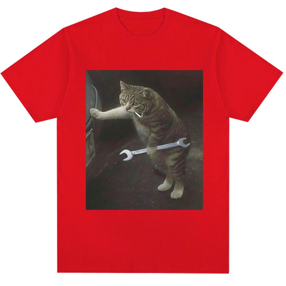 Funny RepairUnisex Cat Meme Graphic Tshirt Unisex Women Humor Fashion Novelty Short Sleeve Oversized Cotton Casual T Shirt Streetwear