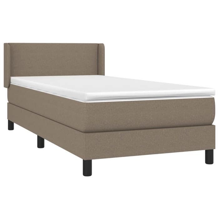 Lit avec sommier à lattes - Maison Exclusive - Matelas 90x190 cm - Tête de lit réglable - Couleur taupe