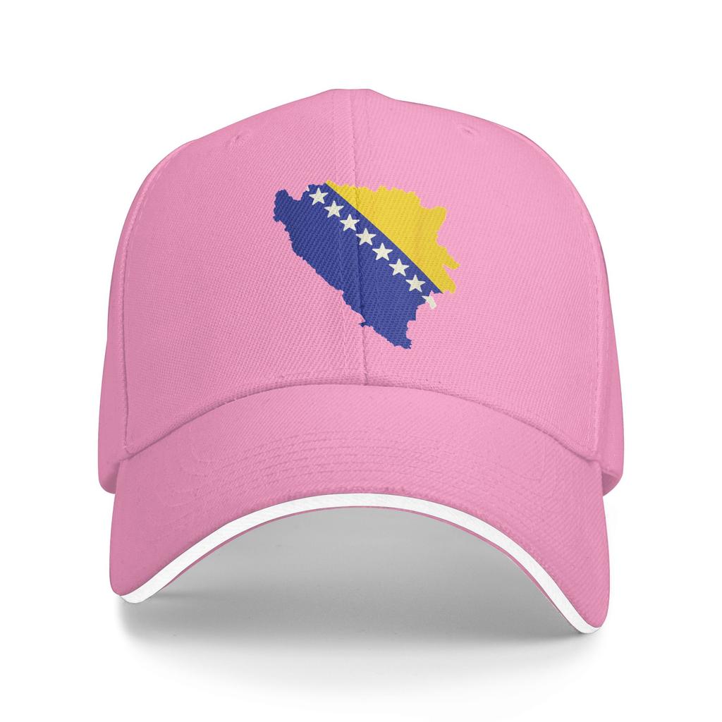 Women Unisex Bosnia and Herzegovina Flag Map Outdoor Hat Sun Baseball Caps Casual Baseball Cap Golf Hats