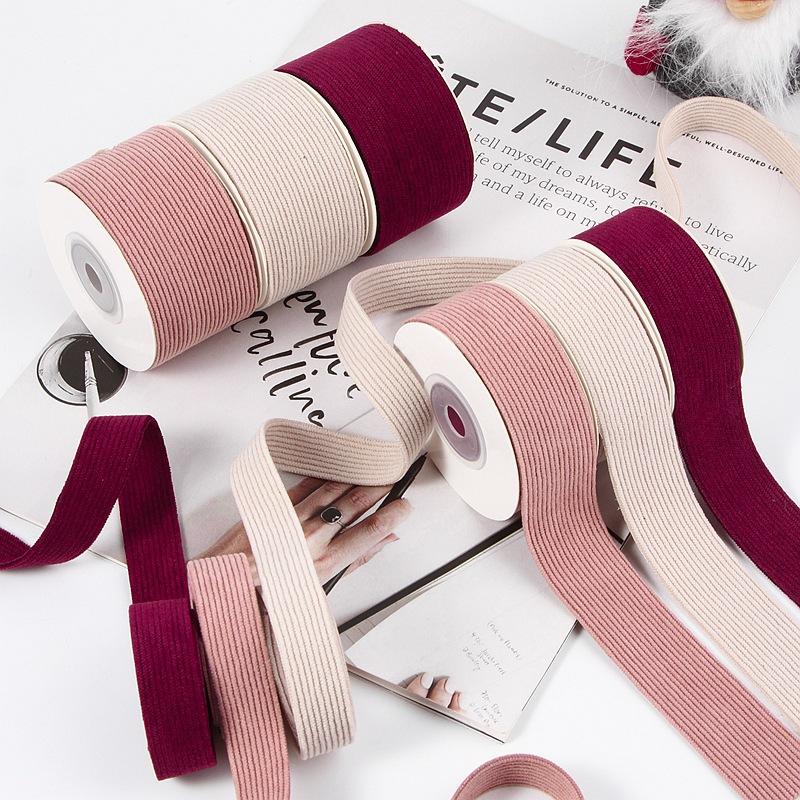 5yards Double Sided Soft Corduroy Ribbon for DIY Hair Bows Craft Accessories Clothing Material Wedding Gift Box Decoration
