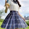 Ash Women's Academy Style Sailor Suit: Short Sleeve JK Student Uniform with Genuine Pleated Short Skirt