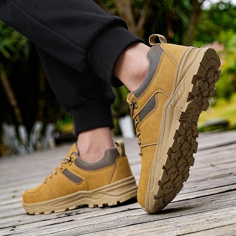 Mens Outdoor Waterproof Mountaineering Shoes Wear Resistant And Non Slip Hiking Casual Shoes Desert Male Hunting Waterproof Spor