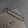 Large Brooch in Matte Gun Color Discreet Safety Pin Classic Accessories for Outerwear Business and Casual Use