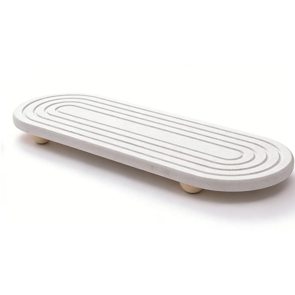 Water Absorbing Stone Tray Quick Drying Anti Slip Minimalist Diatomite Sink Tray for Kitchen Bathroom 30x10cm